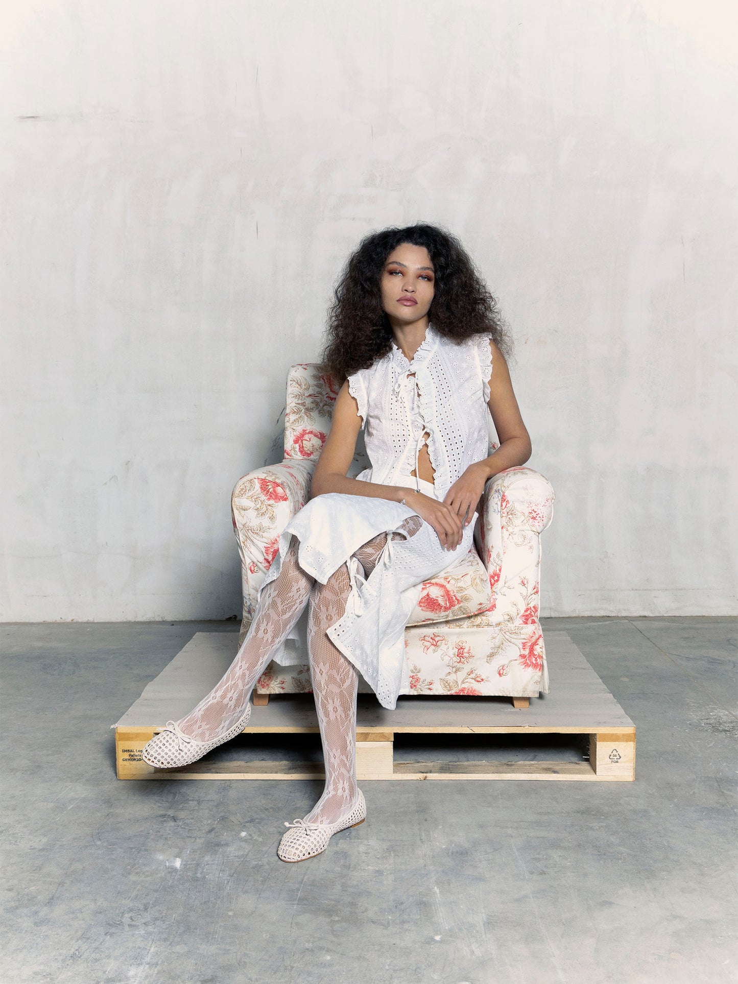 Lumora White Broderie Vest