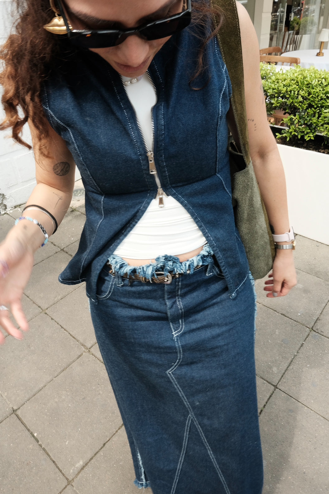 Maxi Denim Skirt | Dark Wash Blue