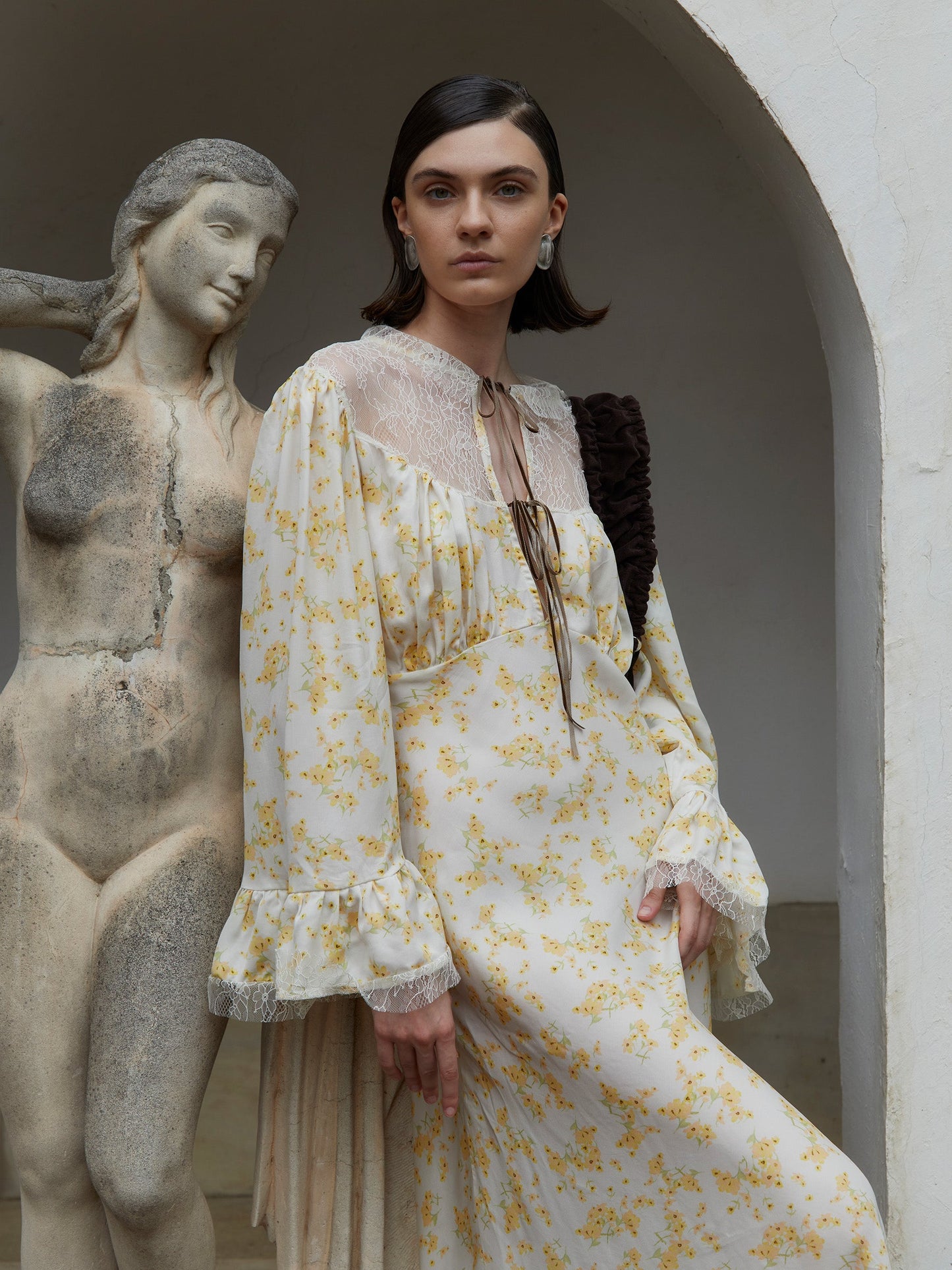 Blush Floral Print Long Dress