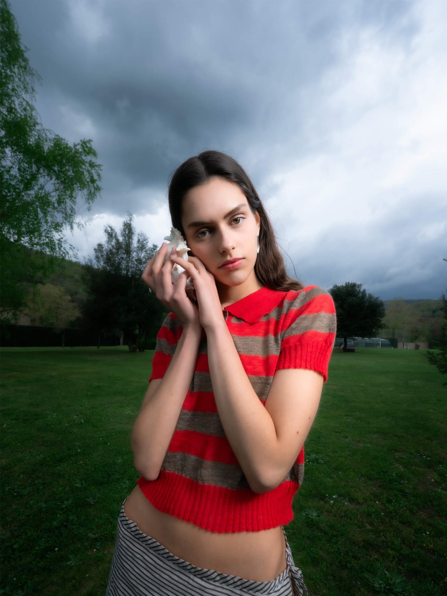 Magnus Brown Striped Beach Wrap