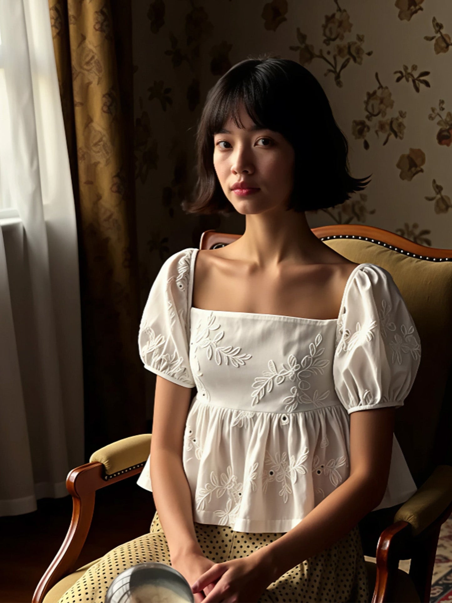 Vera Embroidered White Top