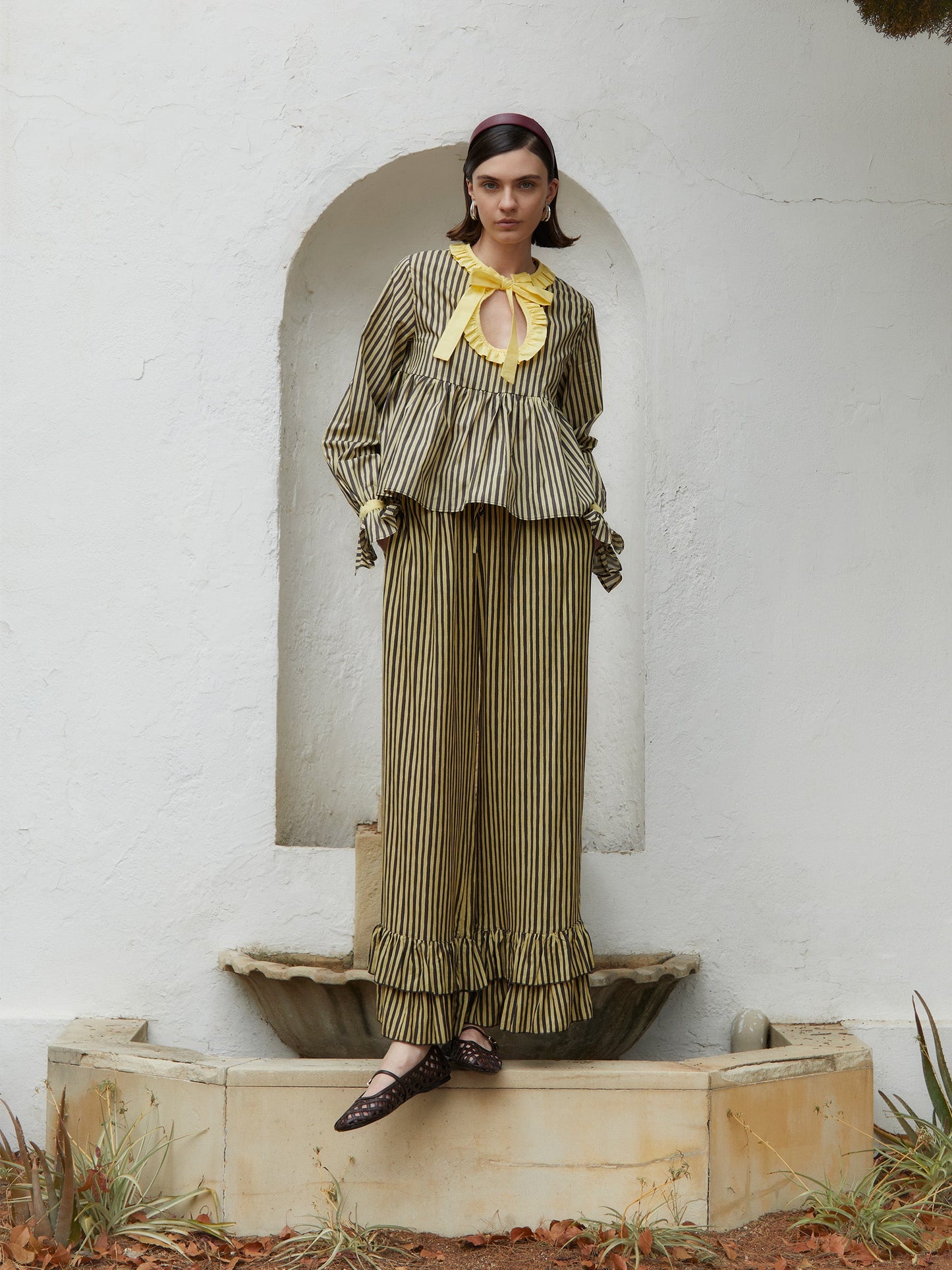 Striped Starlit Yellow Blouse