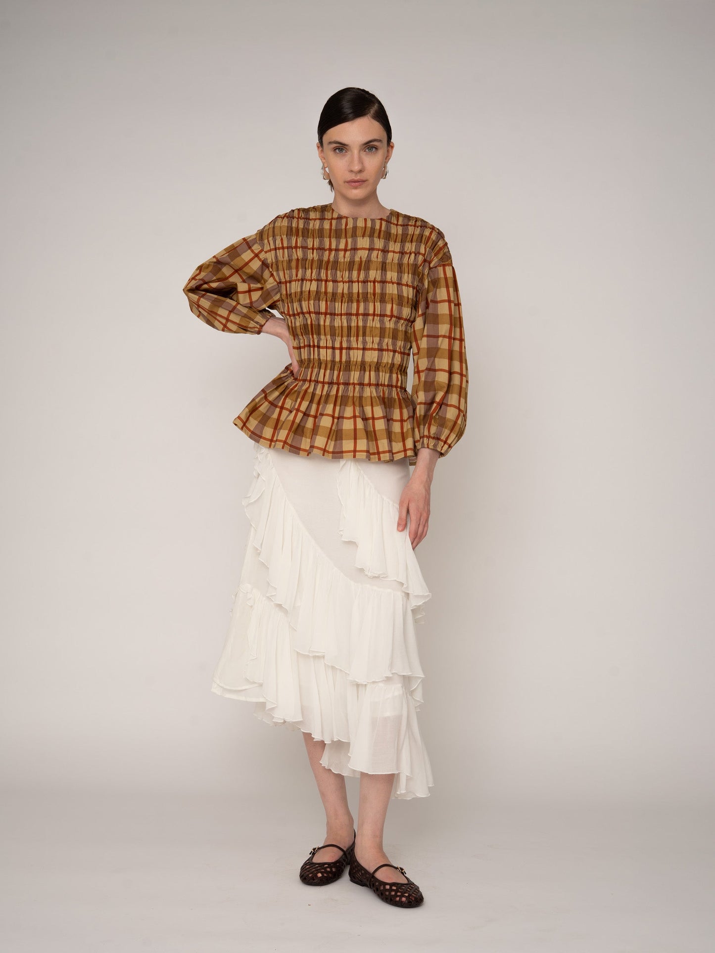 Automne Plaid Blouse