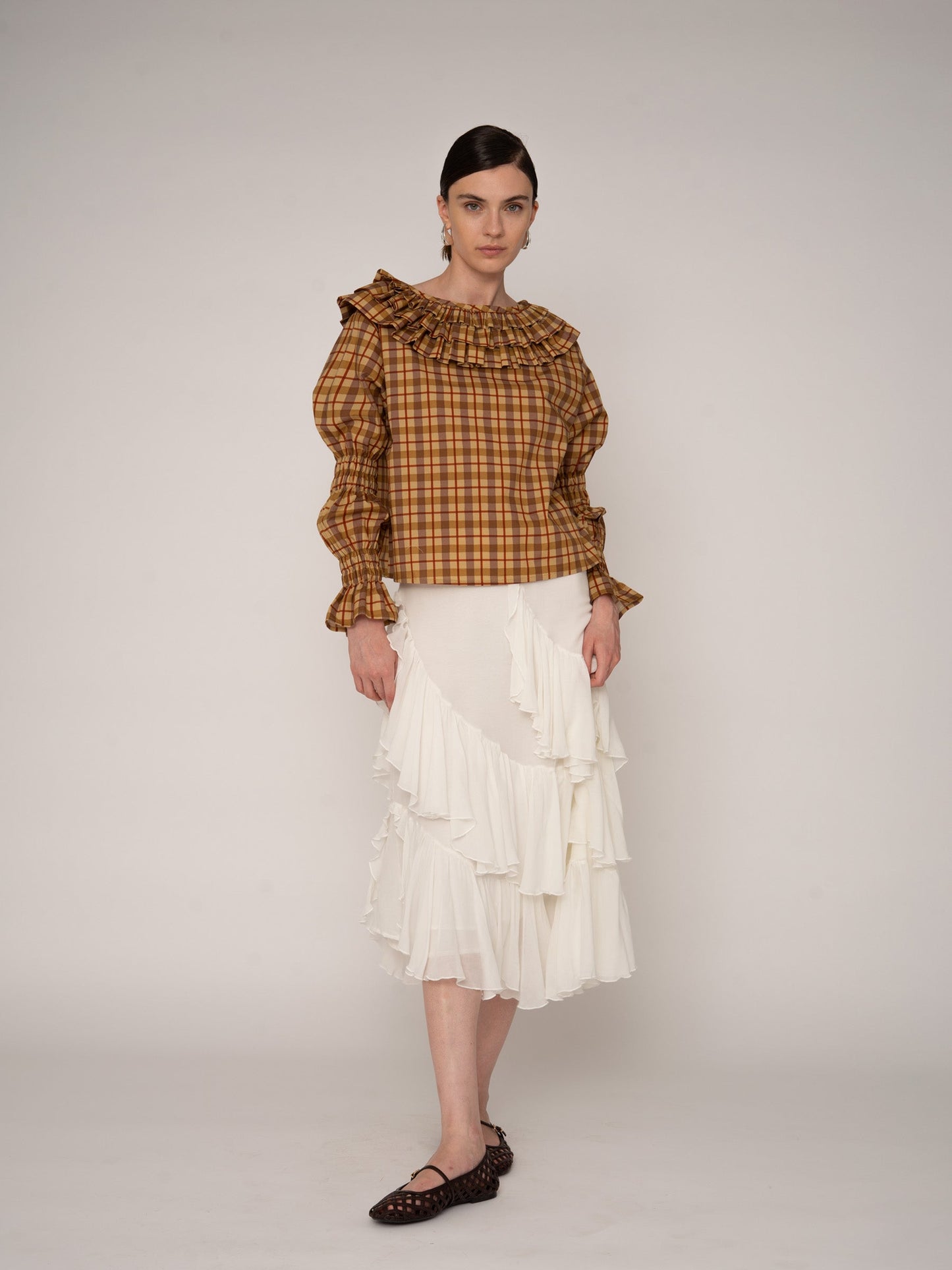 Mousse White Midi Skirt