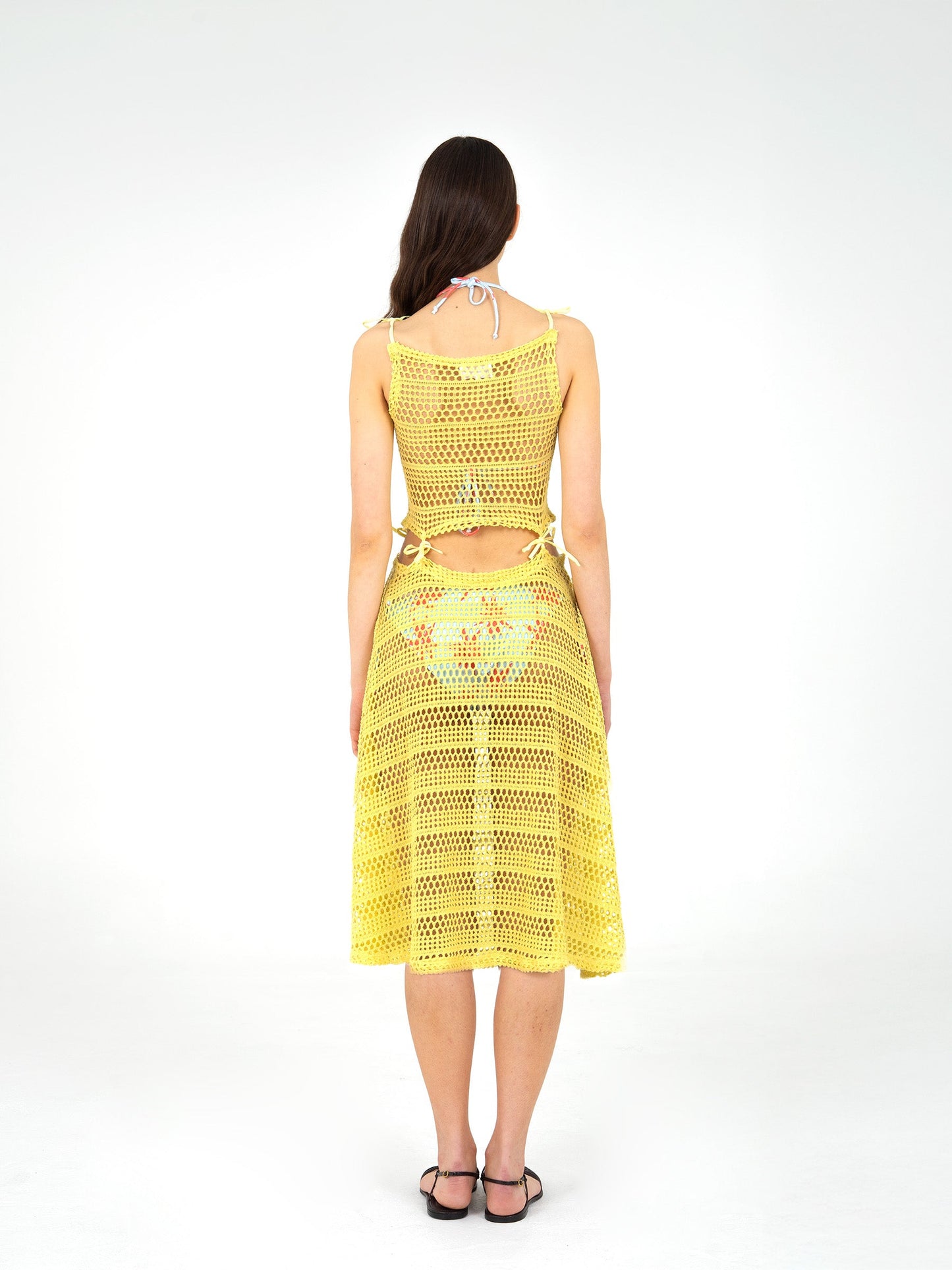 Potion Yellow Sheer Stretch Knit Dress