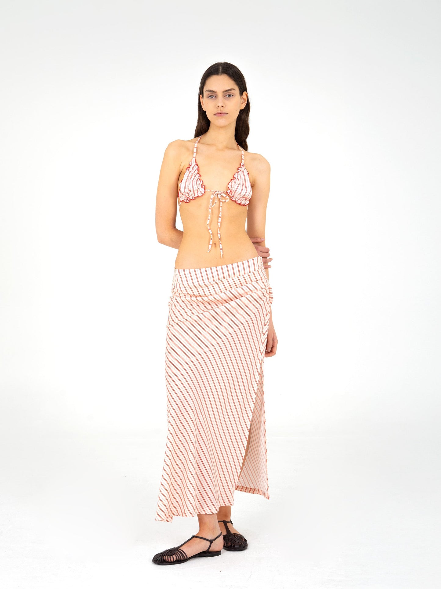 Alchemist Striped Ruched Skirt