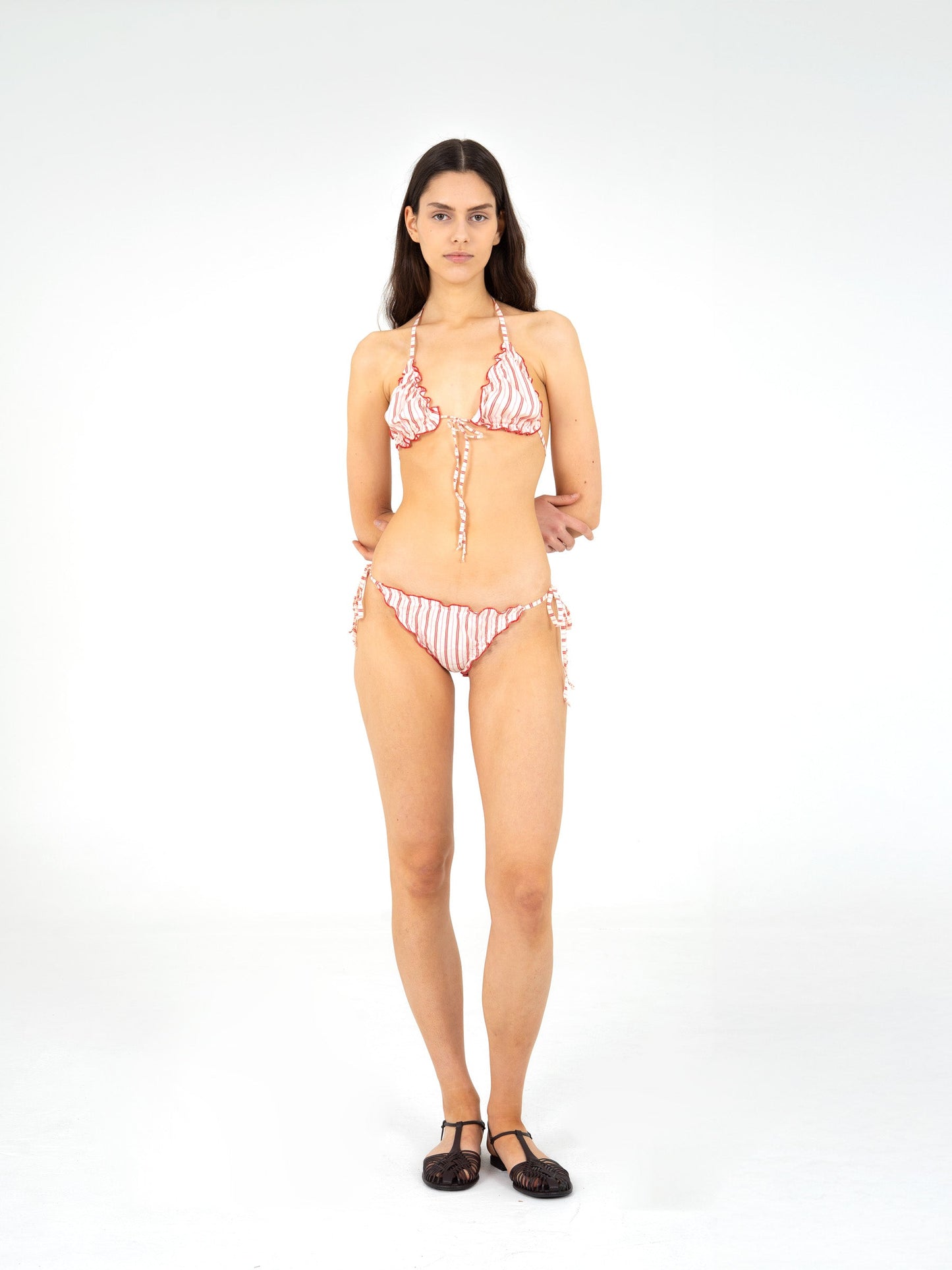 Alchemist Striped Ruched Bikini Bottom