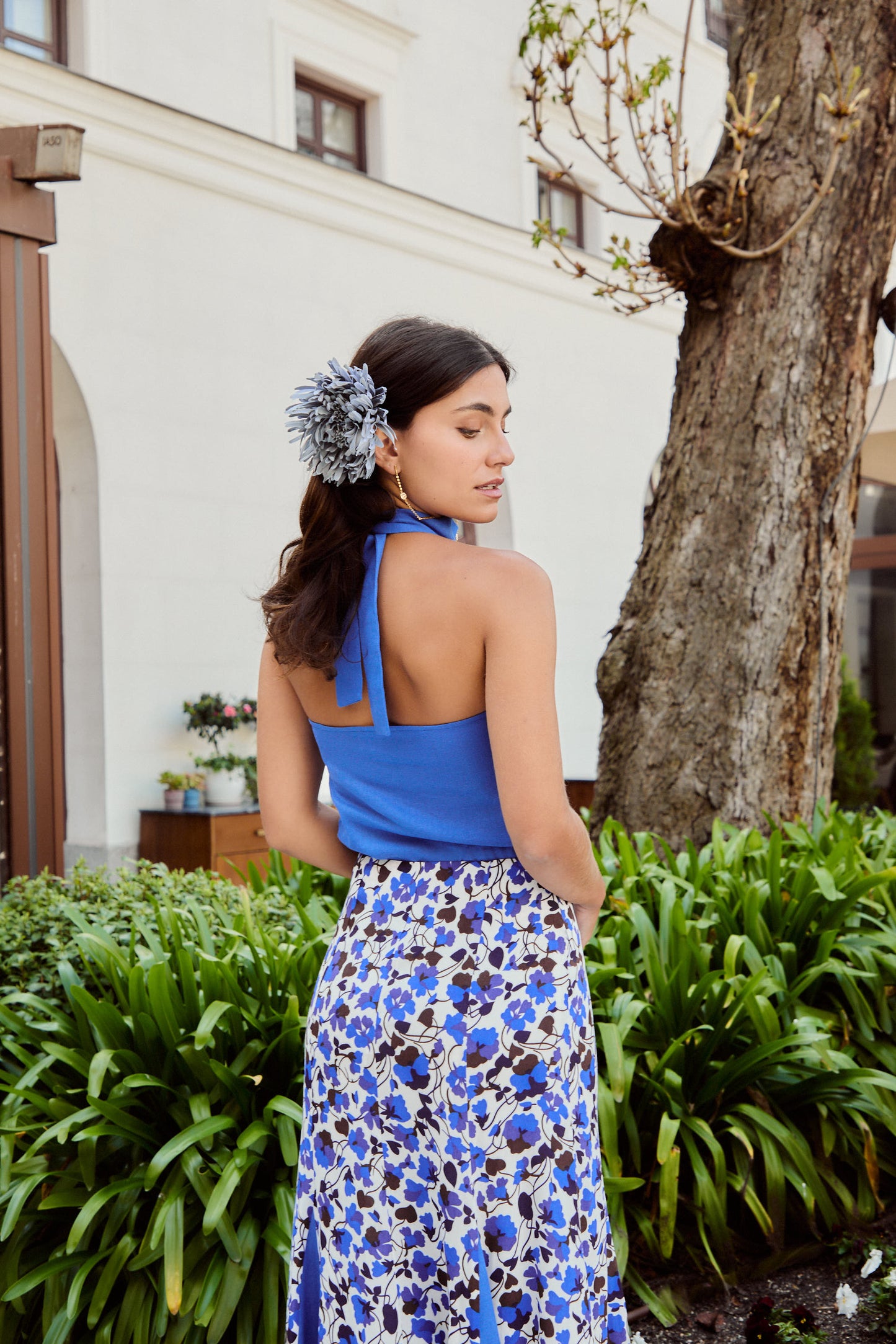 Venus Blue Linen Top