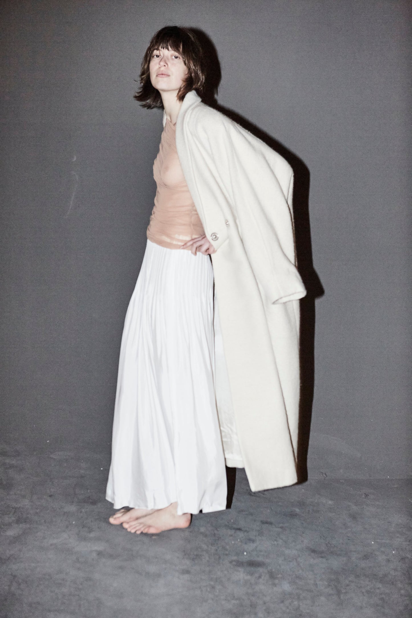Uman White Pleated Skirt