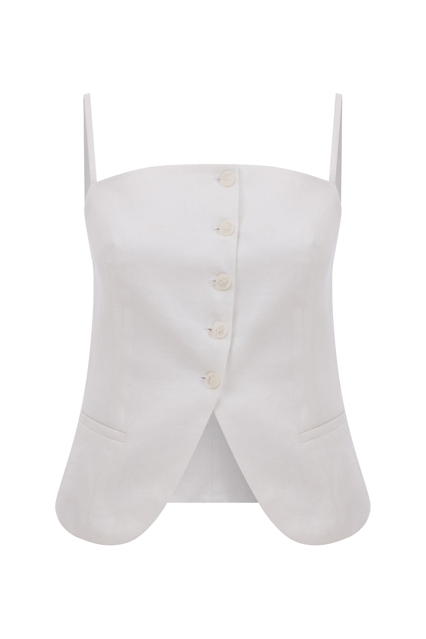 Marona Linen Top in White
