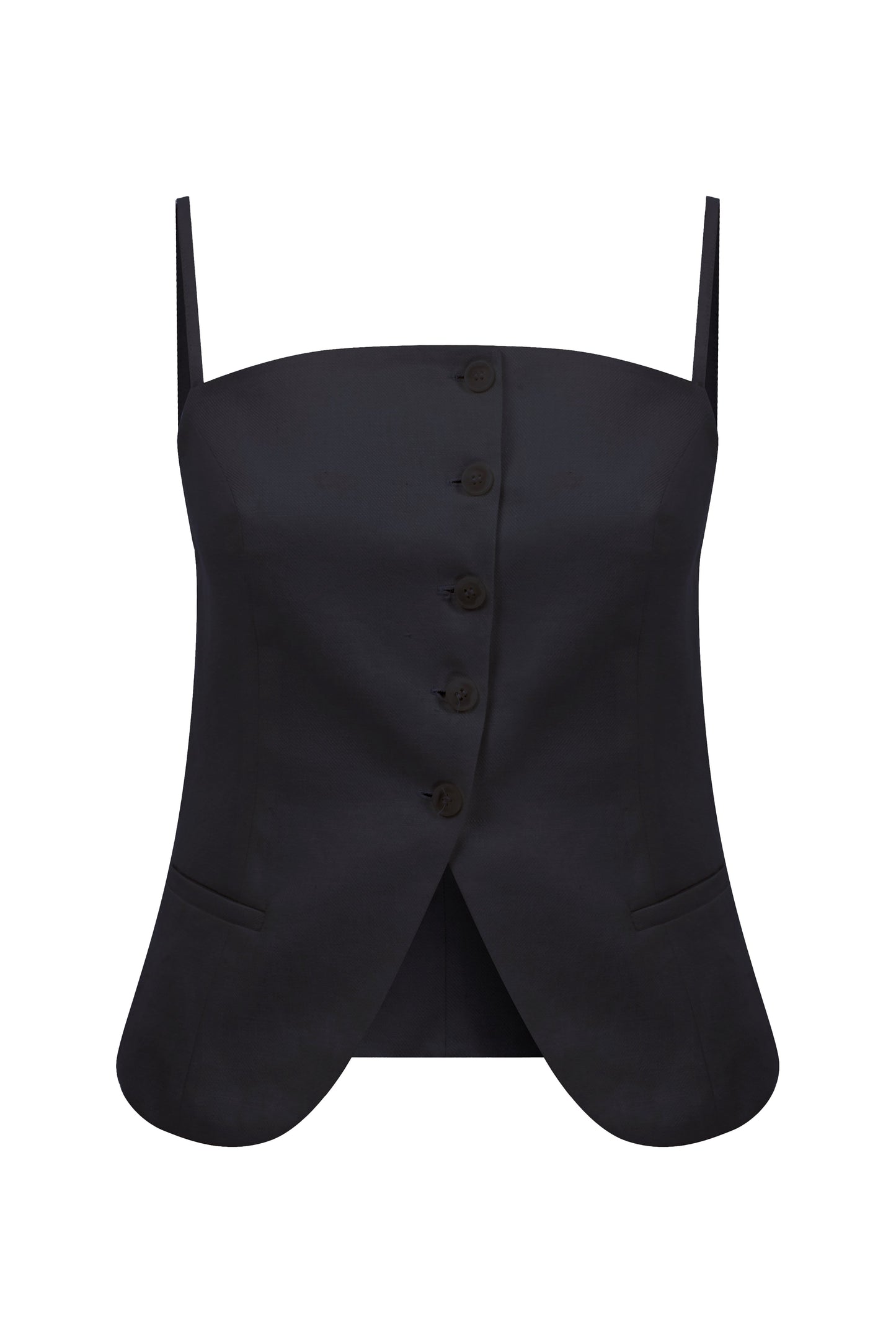 Marona Linen Top in Black