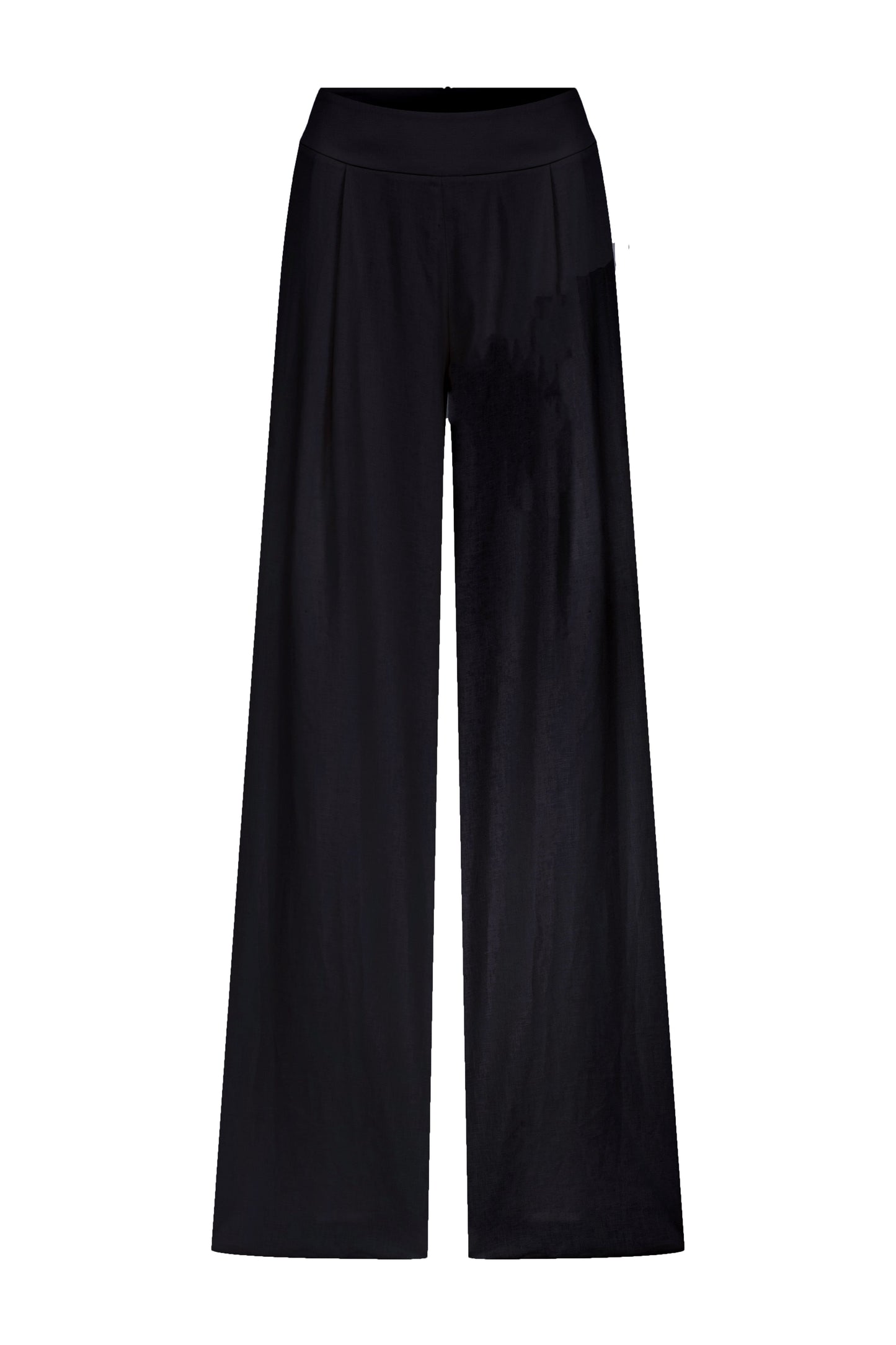 Mui Wide Leg Linen Trousers in Black