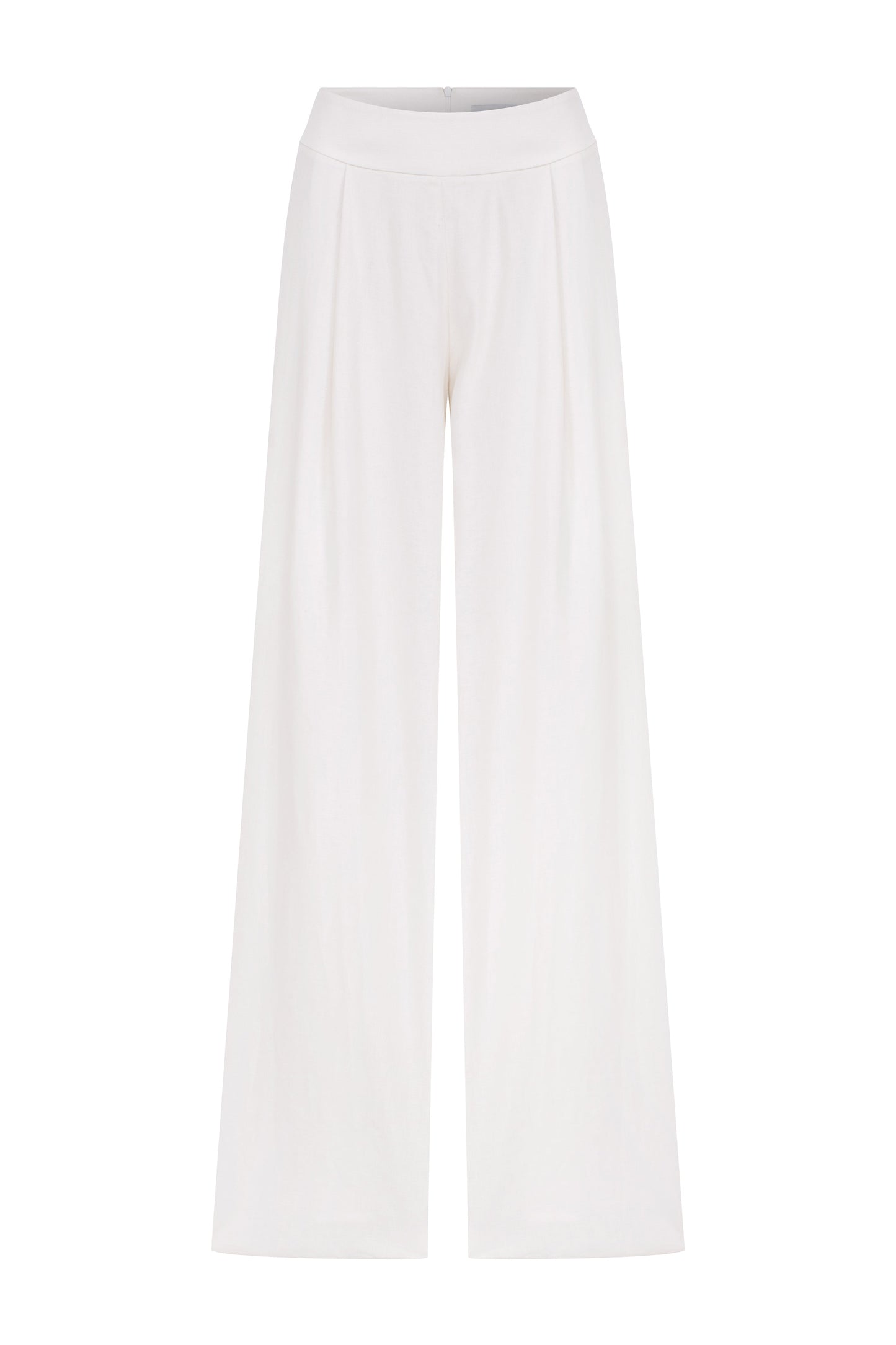 Mui Wide Leg Linen Trousers in White