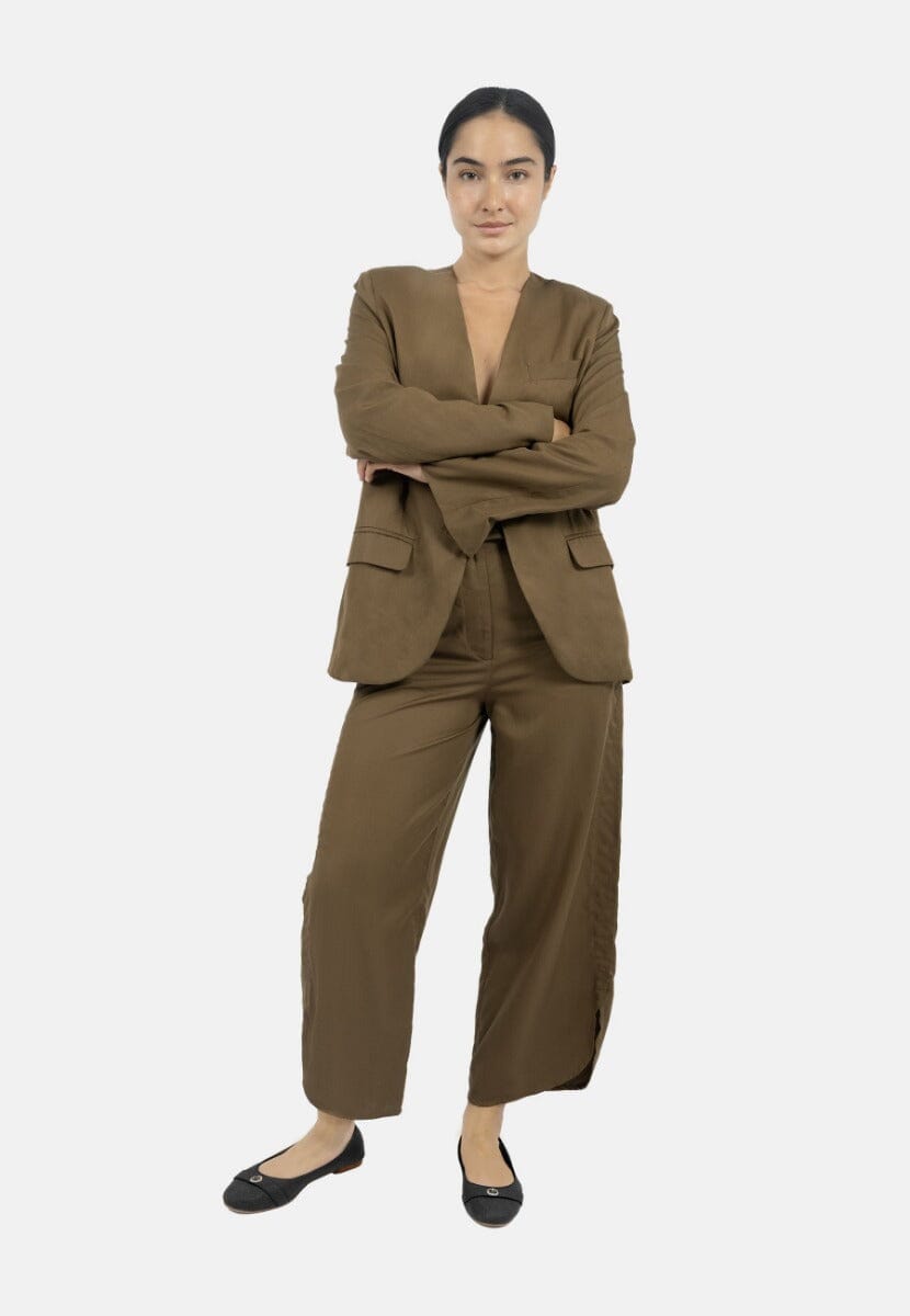 Auckland Blazer in Taupe Magento Product 1 People