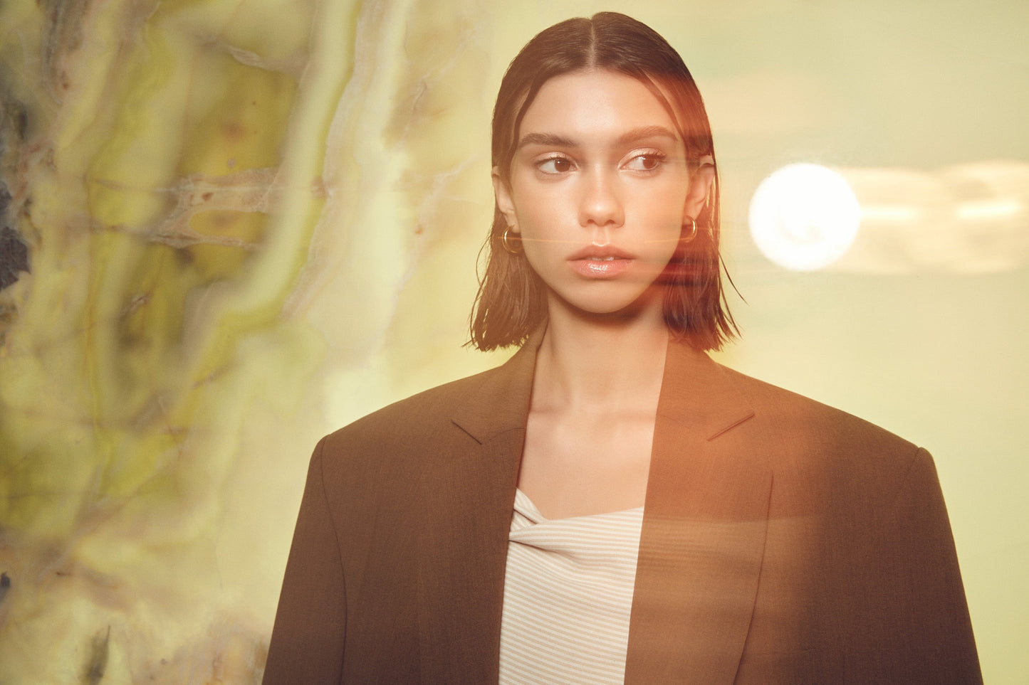 Boxy Blazer in Burnt Green Coats & Jackets Nazli Ceren