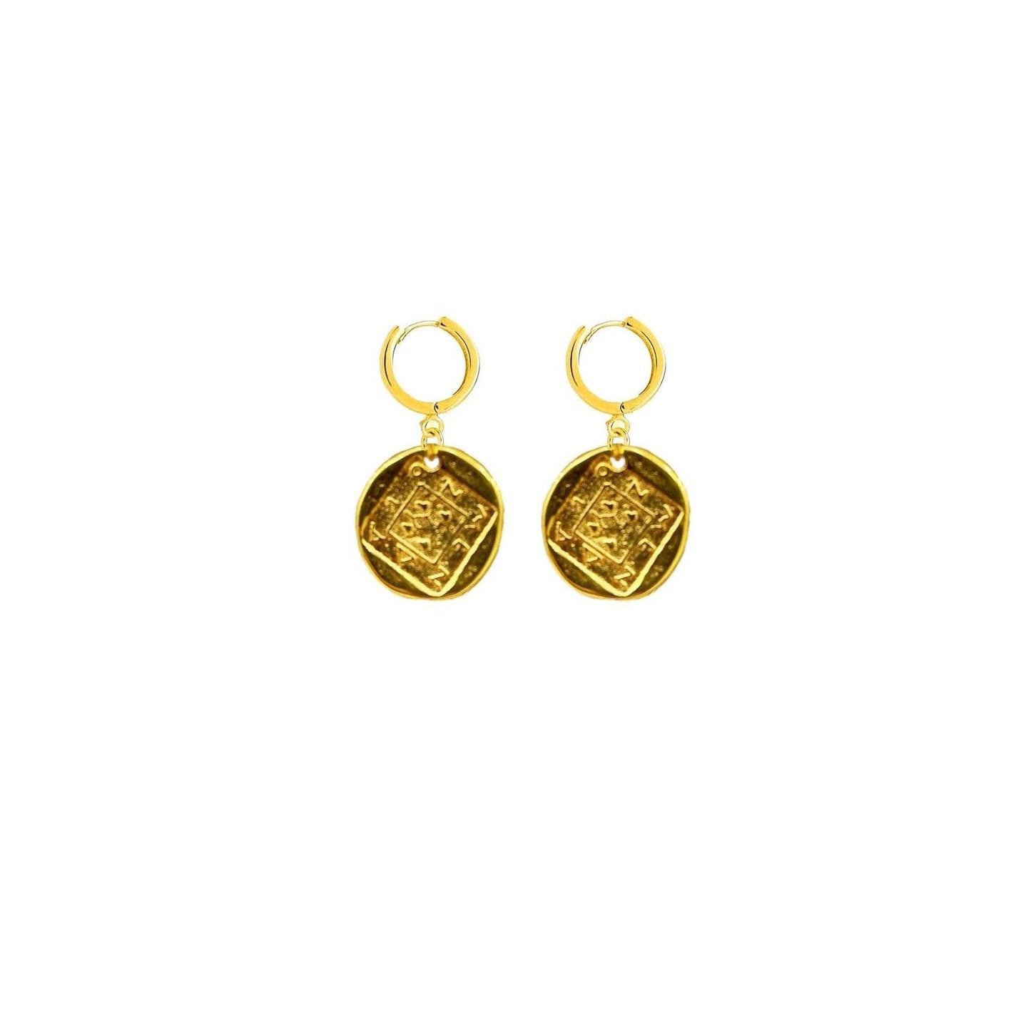 Coin Huggie Hoops Earrings MH Designs