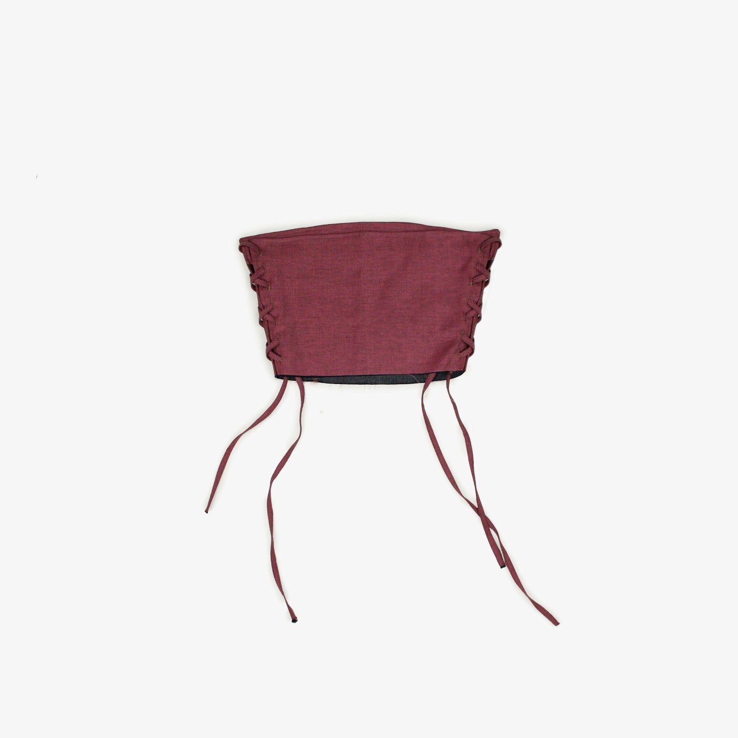 Denim Laced-Up Top Crop Tops Alameda