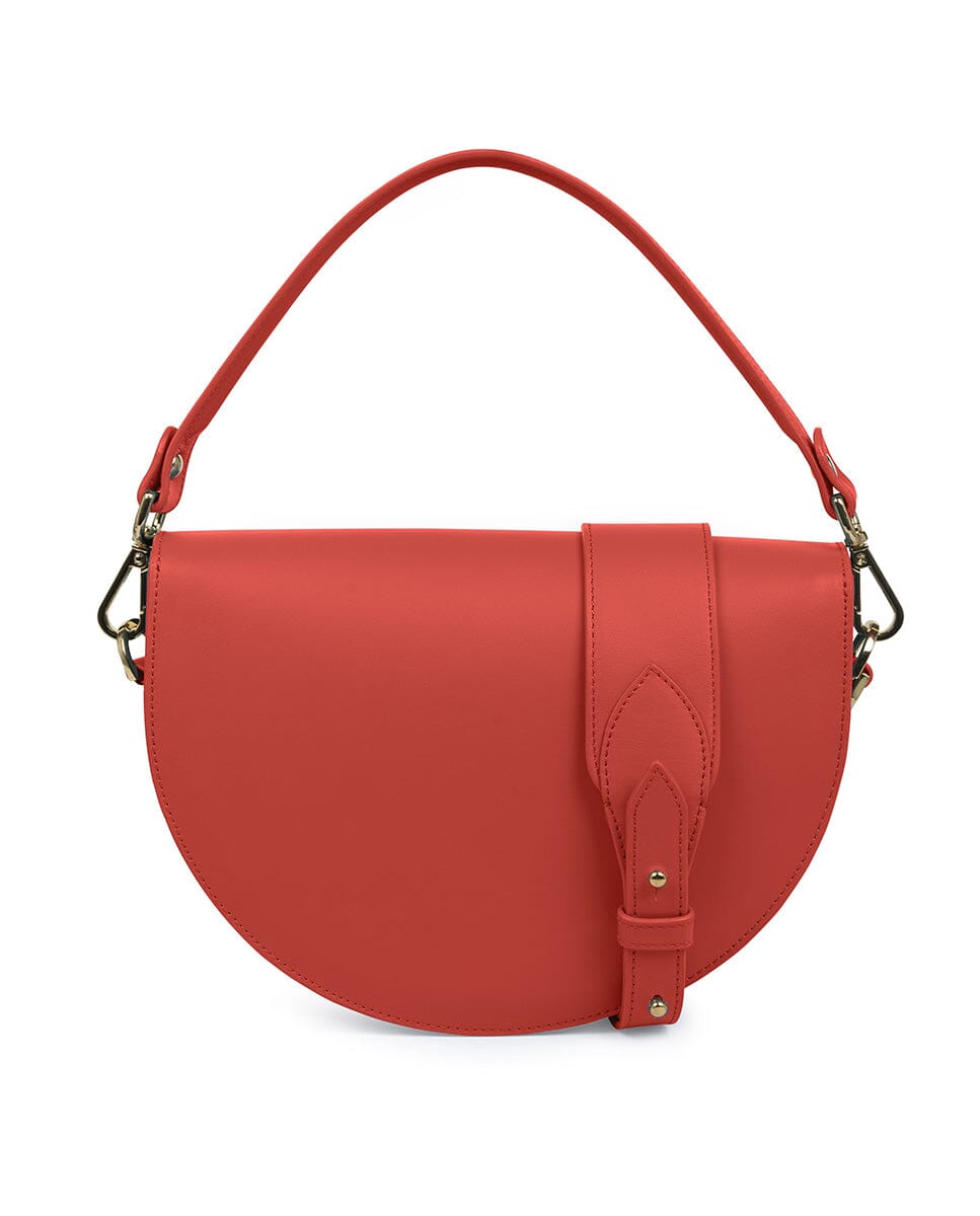 Leather Saddle bag - Red Handbags Leandra