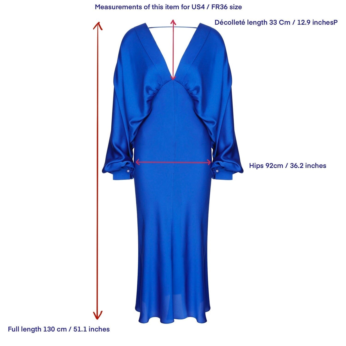 Mila V neck Satin Dress in Sax Dresses Nazli Ceren