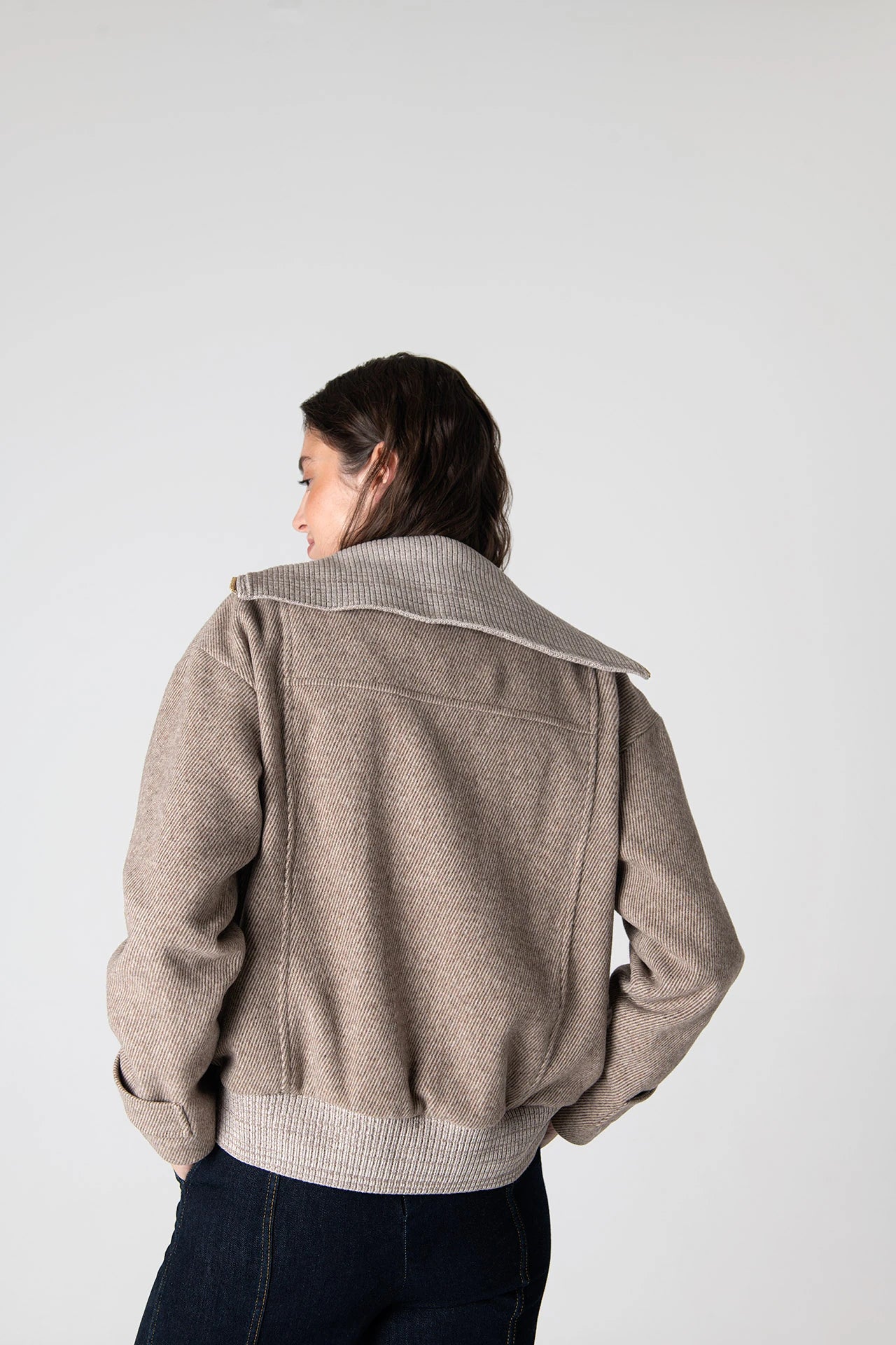 Grace Knit Collar Short Coat