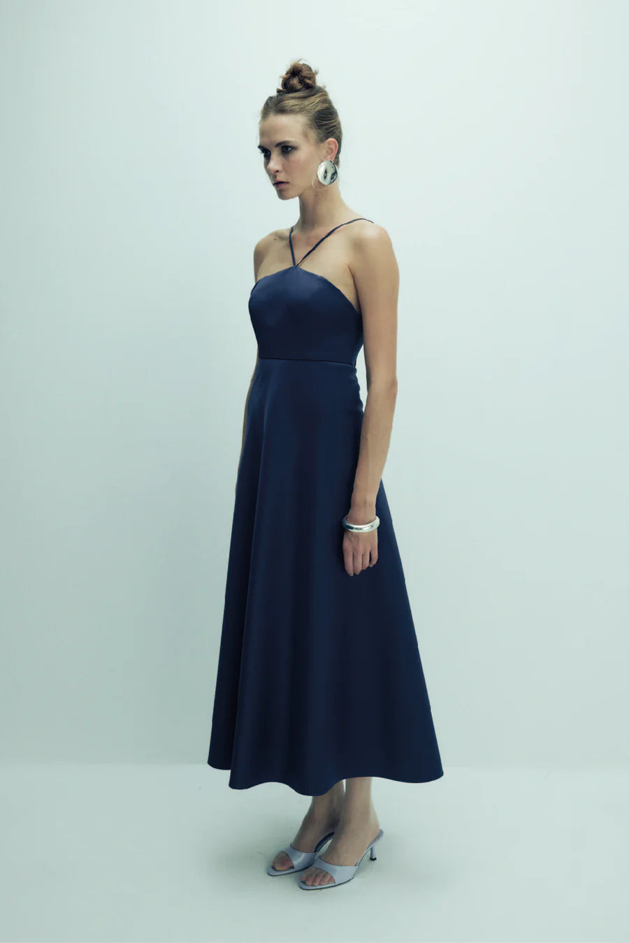 Riley Midi Dress in Midnight Blue