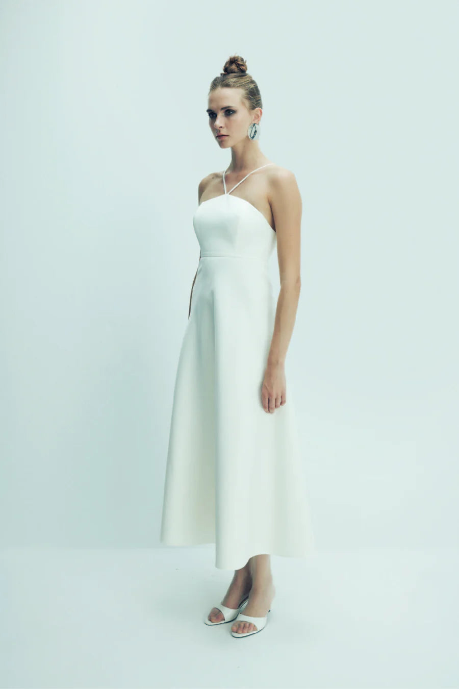 Riley Midi Dress in Vanilla Ice