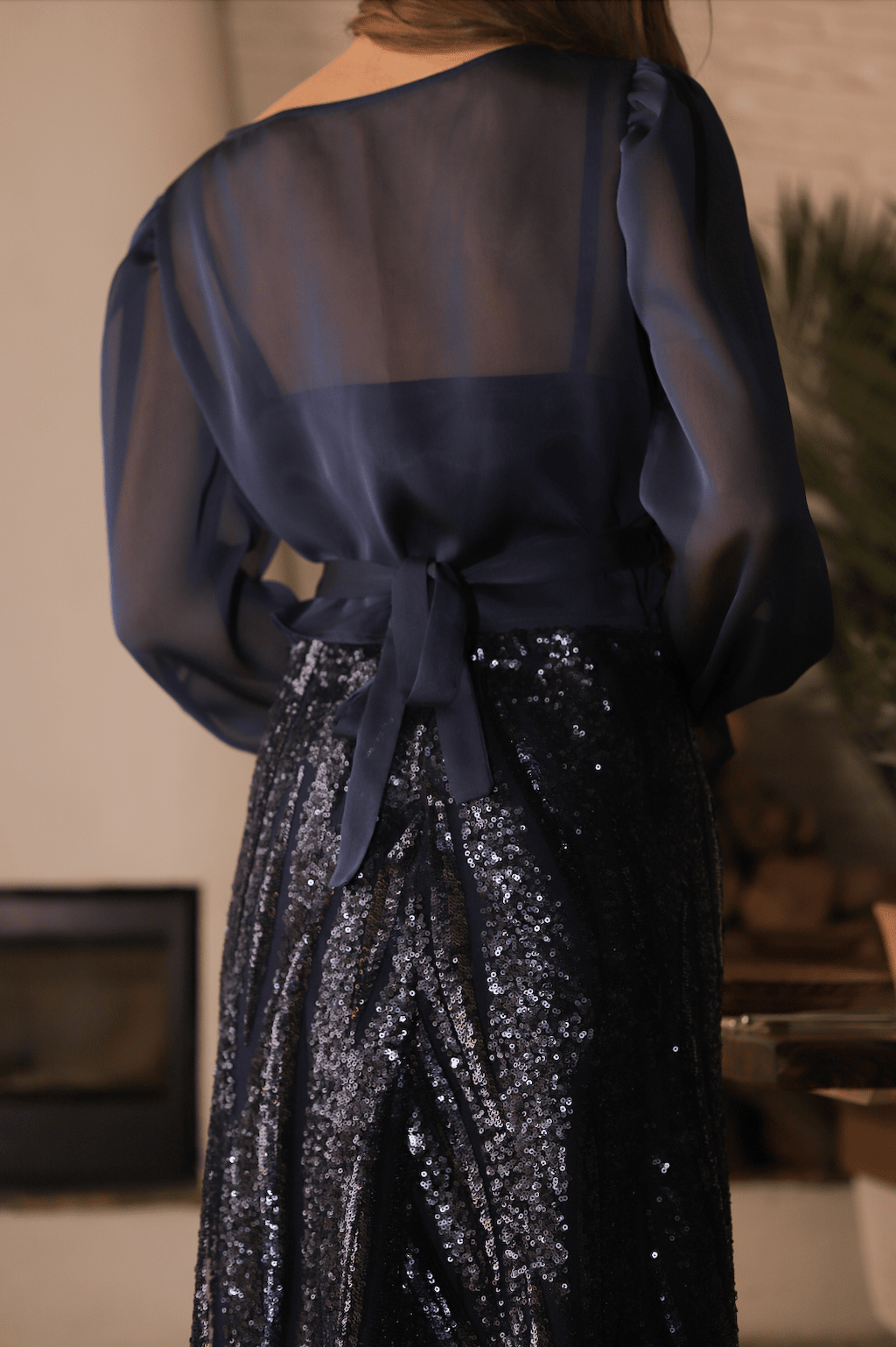 Valeria Navy Blouse Blouses Montilitas