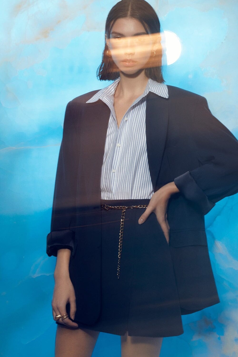 Vance Mini Skirt in Navy Blue Nazli Ceren