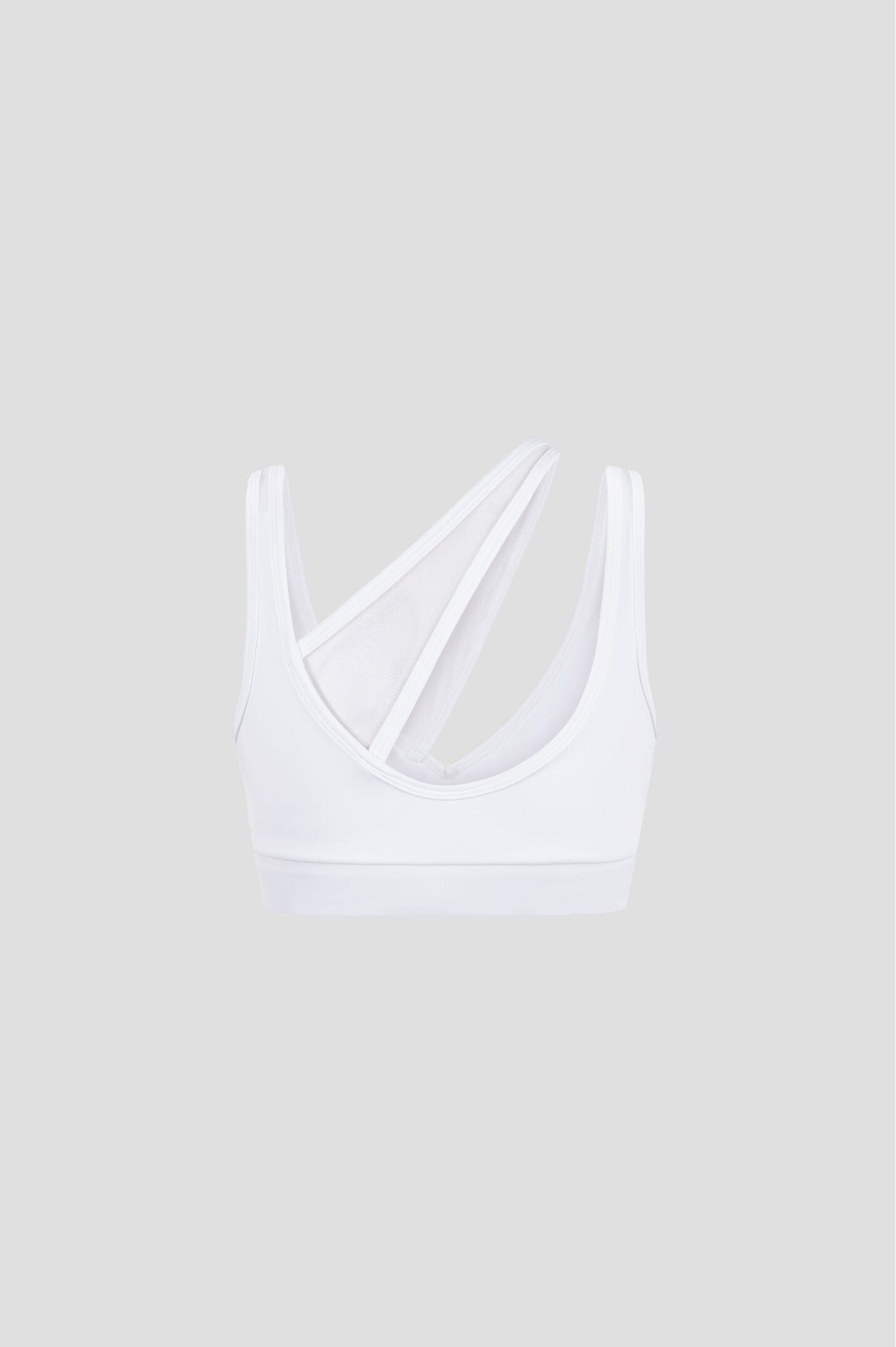 White Tulle Crossed Top Crop Tops Bradhy