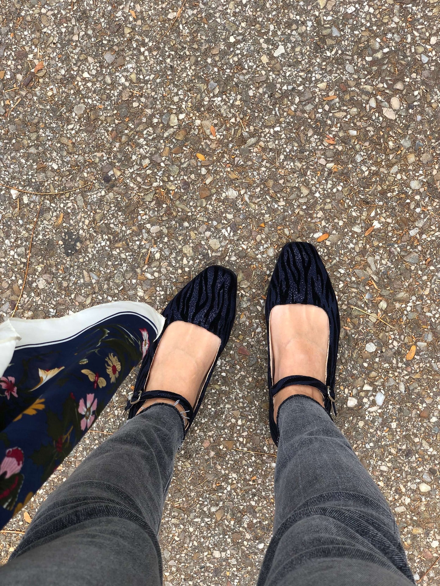 Zebra Navy Vegan Ballerinas