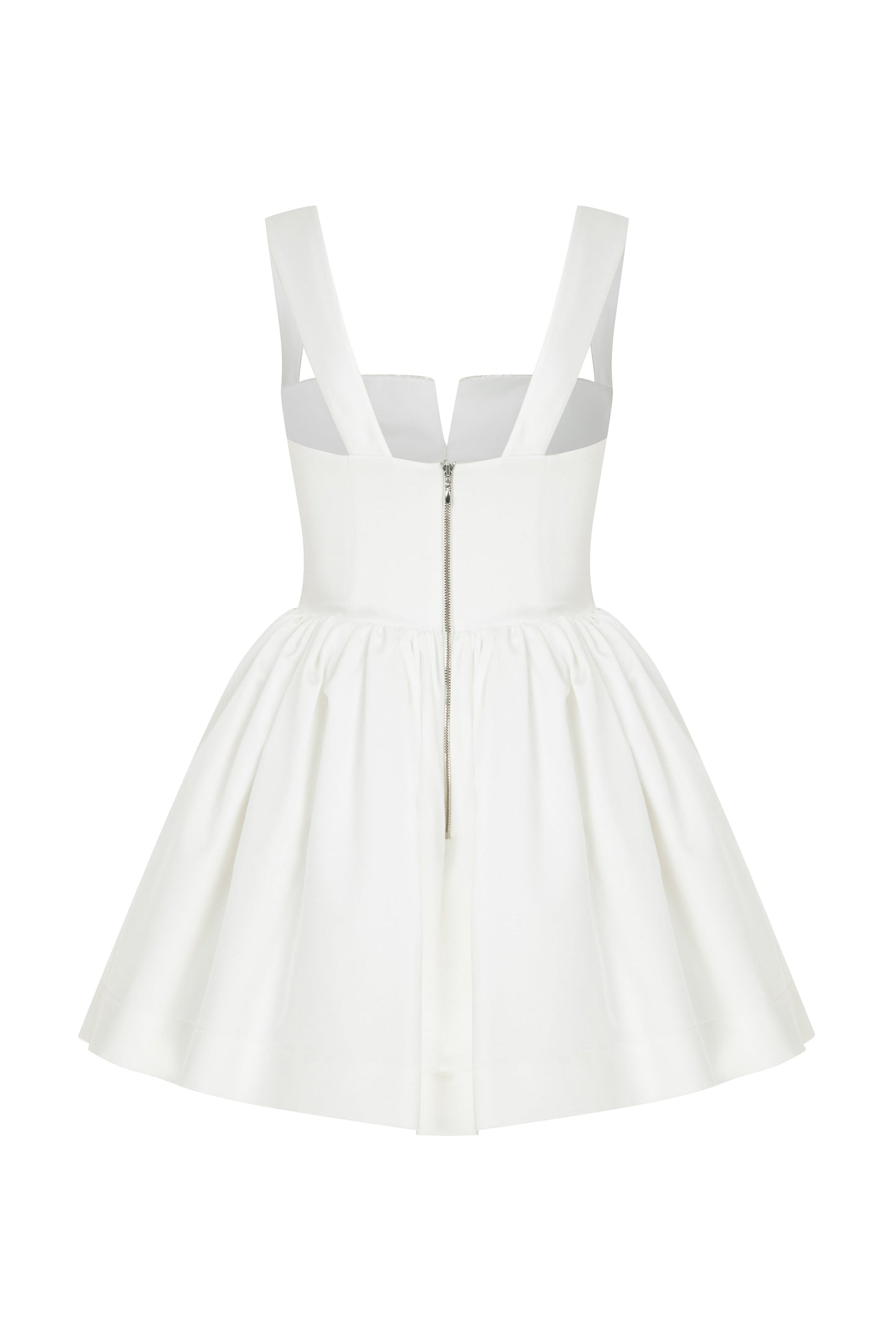 Leanne Satin Mini Dress in Lily White