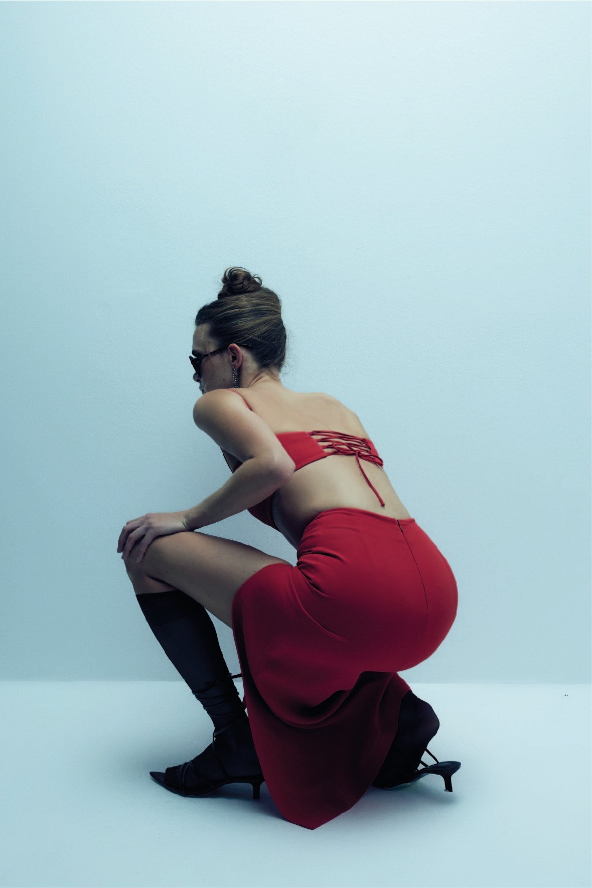 Lalia Crepe Top in Paprika Red