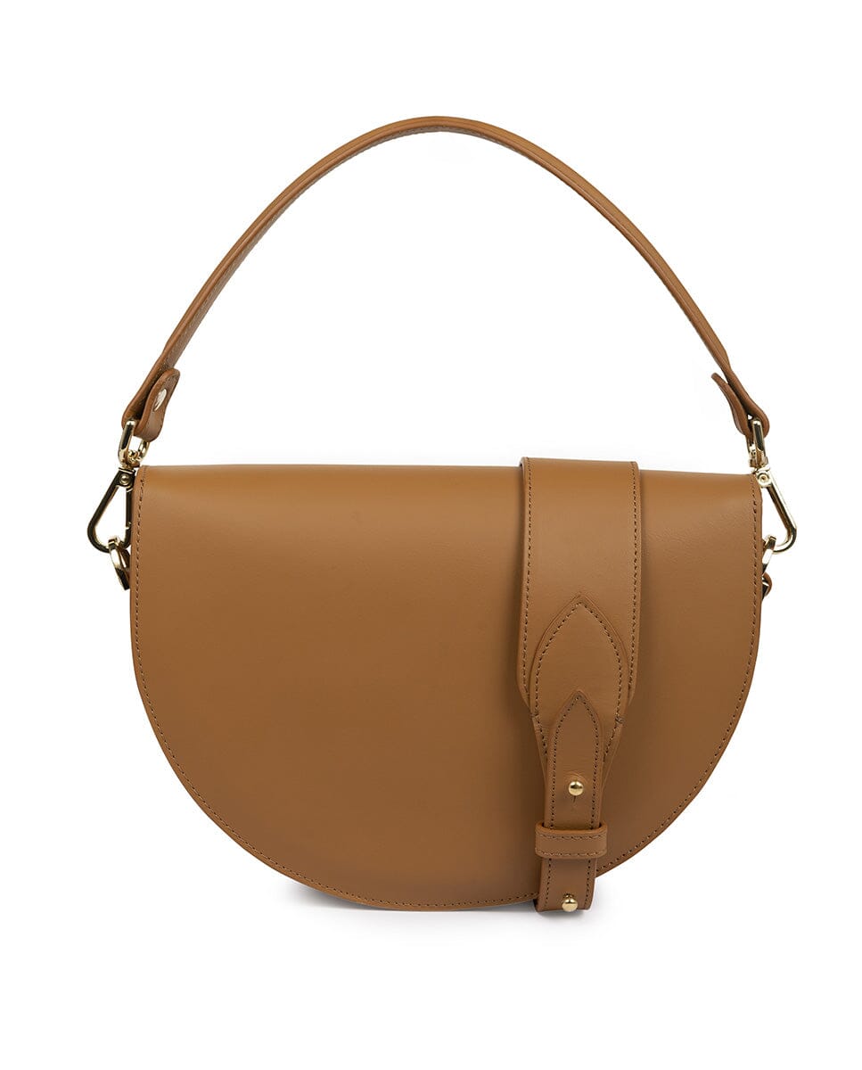 Leather Saddle bag - Caramel Leather Leandra