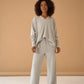 Grey Melange Palazzo Trousers Cashmere Wool