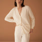 Ivory Cotton Cashmere Blend Cardigan