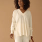 Ivory V-neck Sweater Cashmere Wool