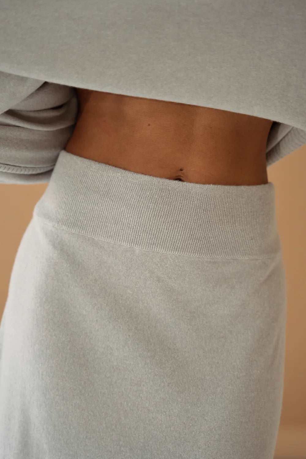 Grey Melange Maxi Skirt Cashmere Wool