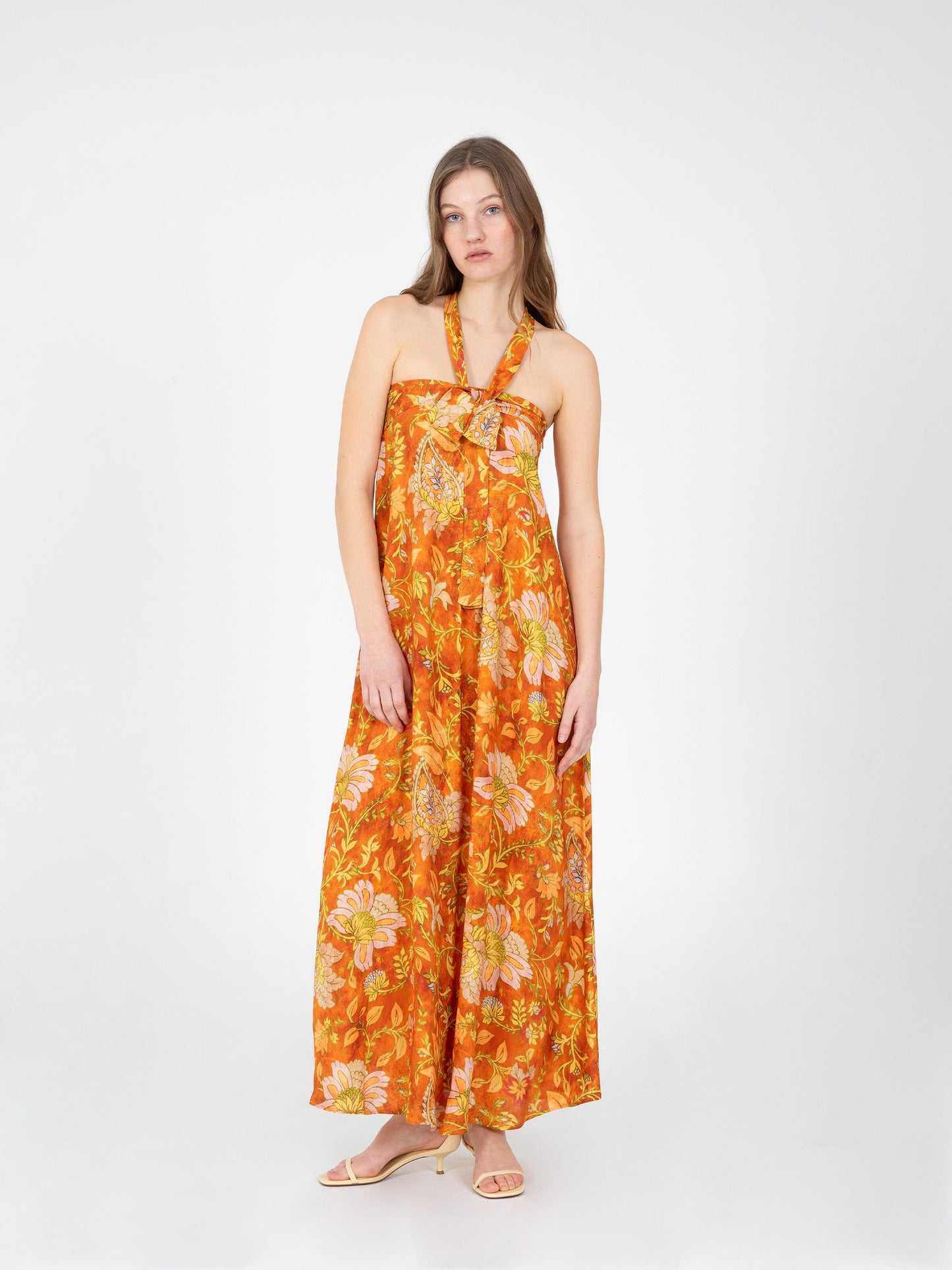 Oracle Orange Floral Print Dress