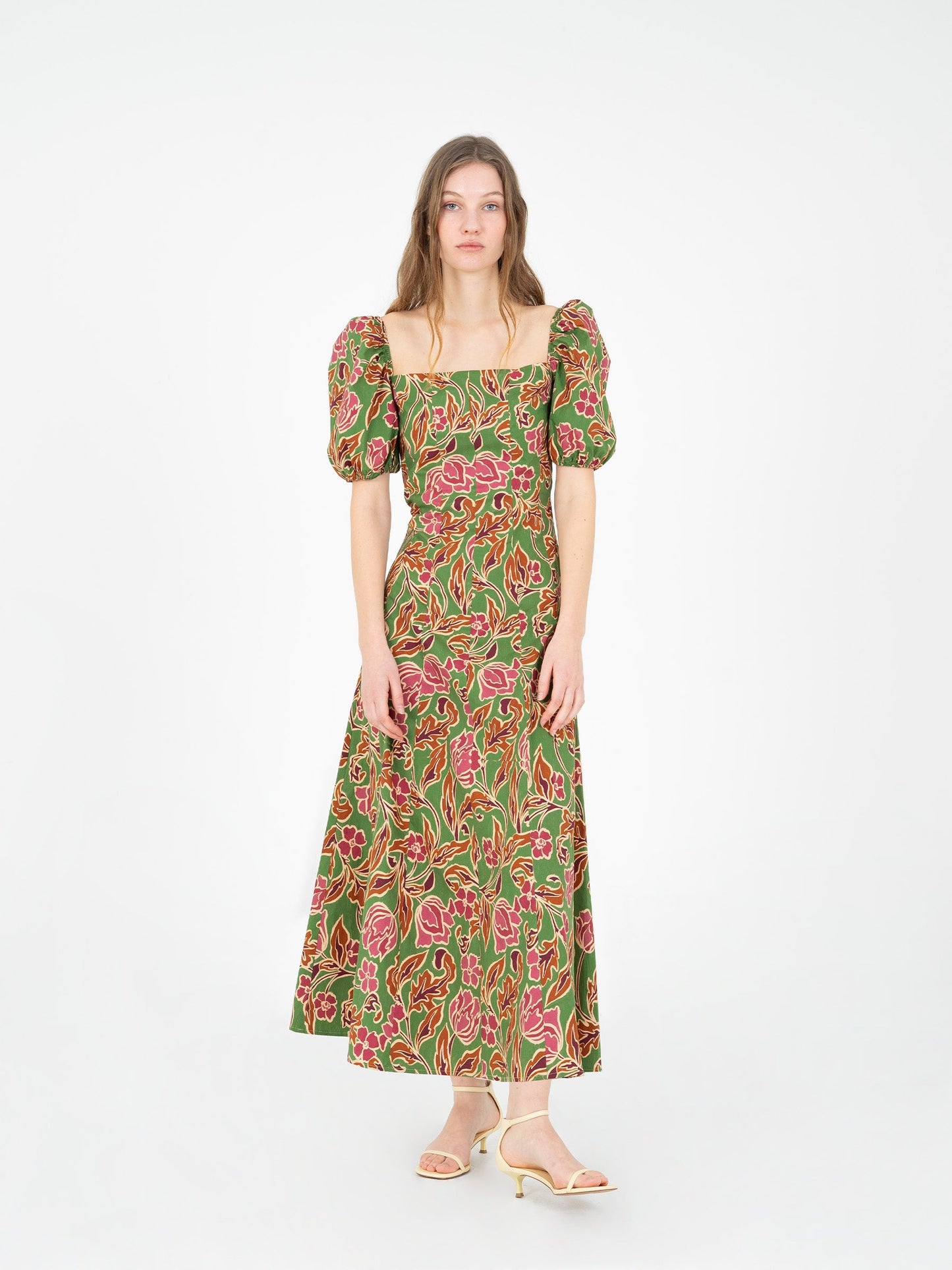 Orion Green Floral Print Dress