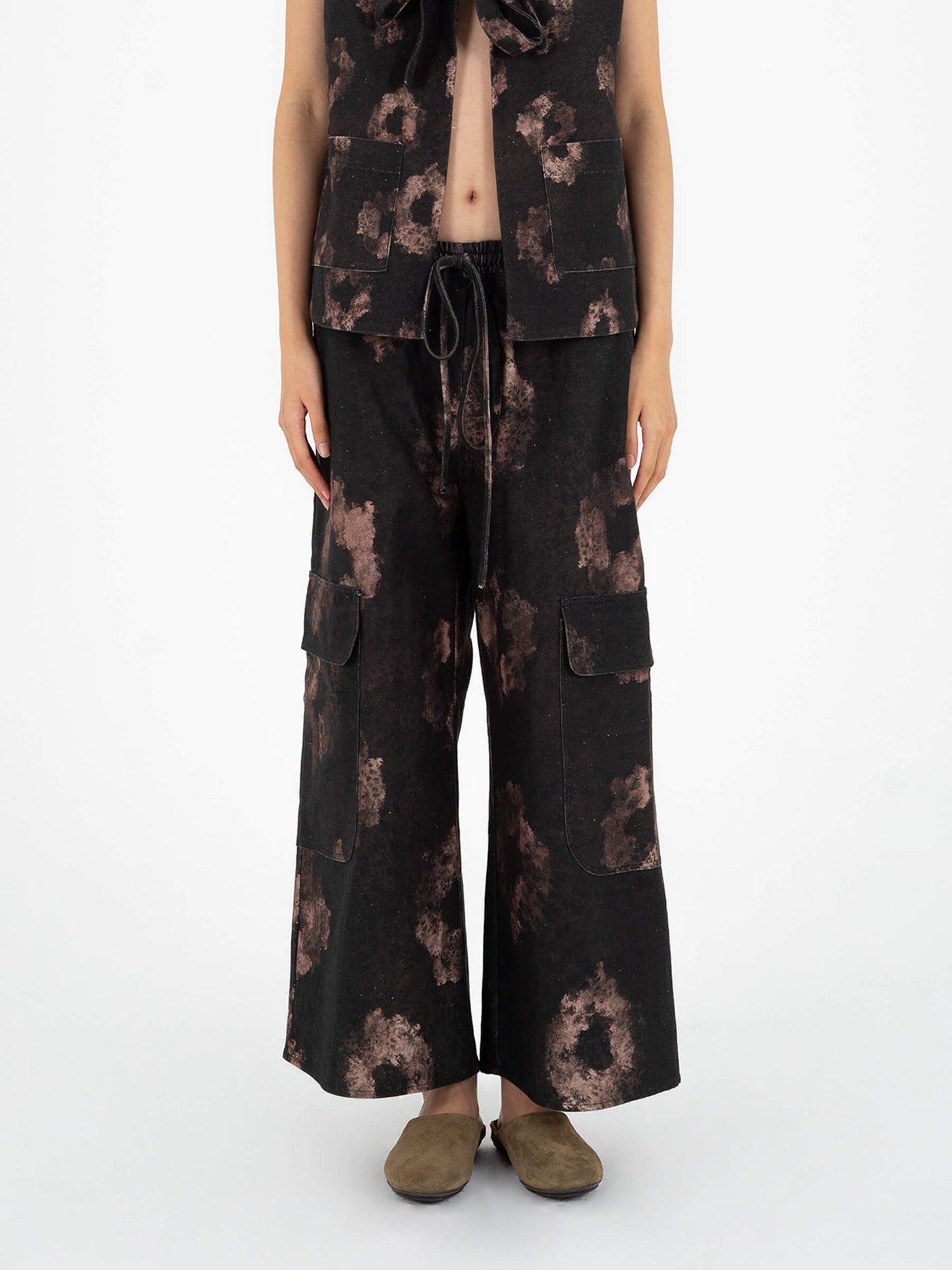 Rush print denim pants