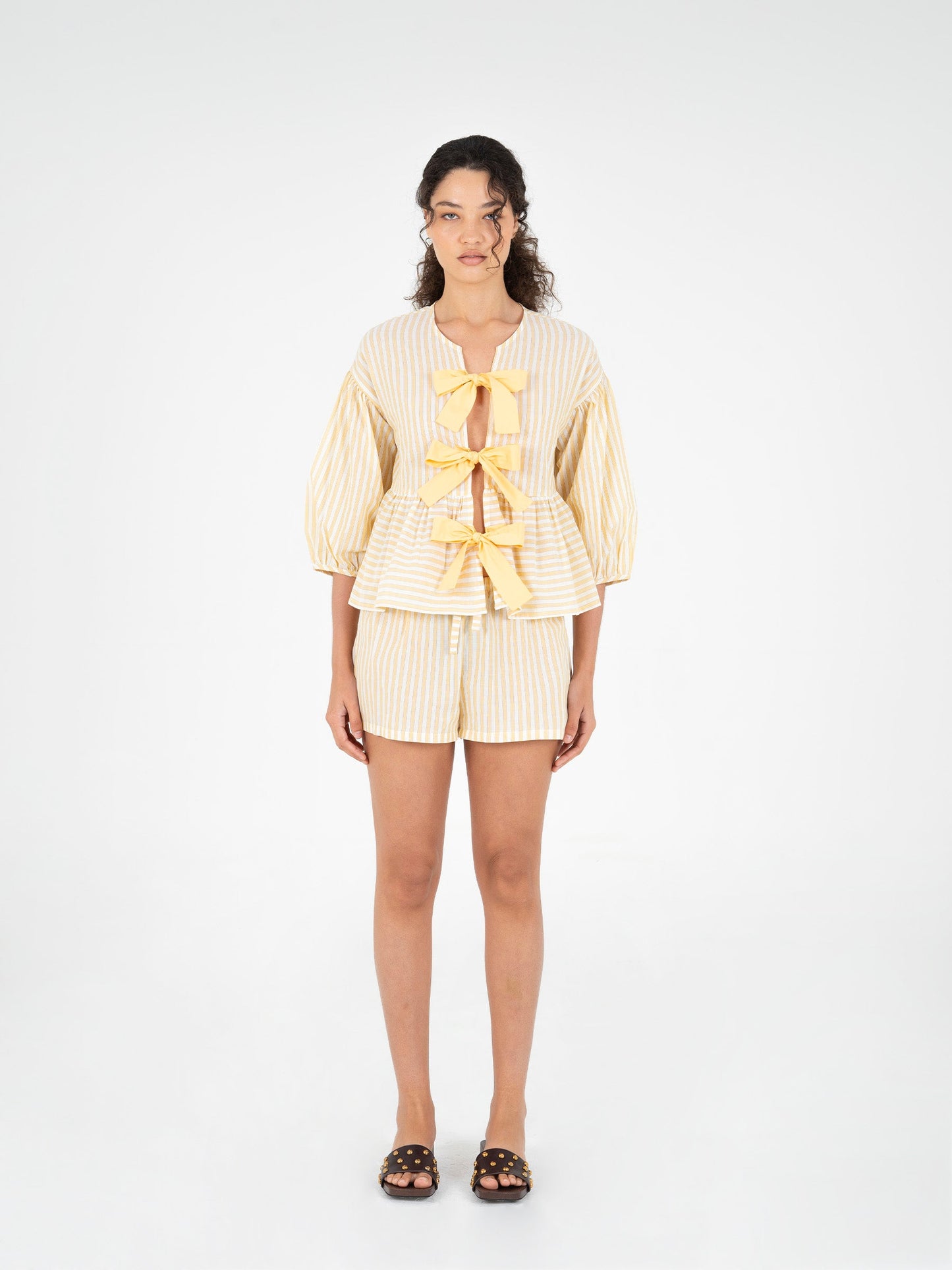 Yellow Striped Spirit Shorts