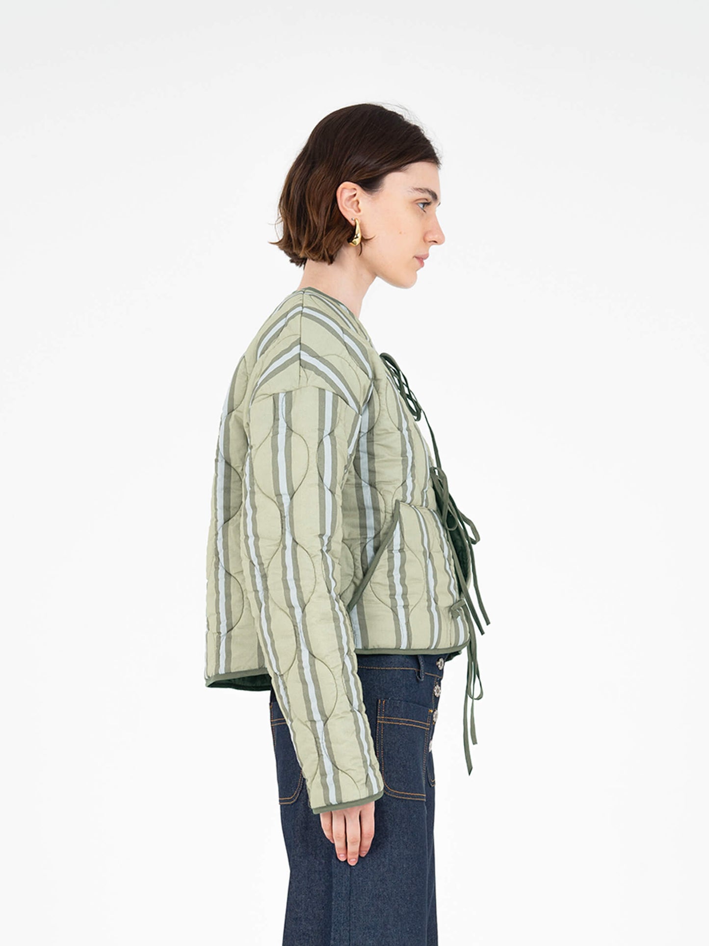 Euphoria striped puffer jacket