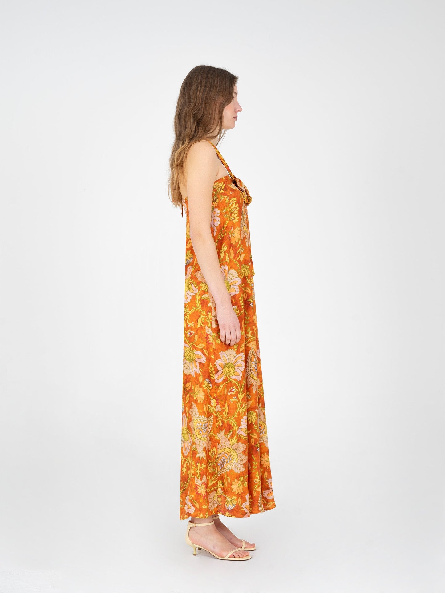 Oracle Orange Floral Print Dress