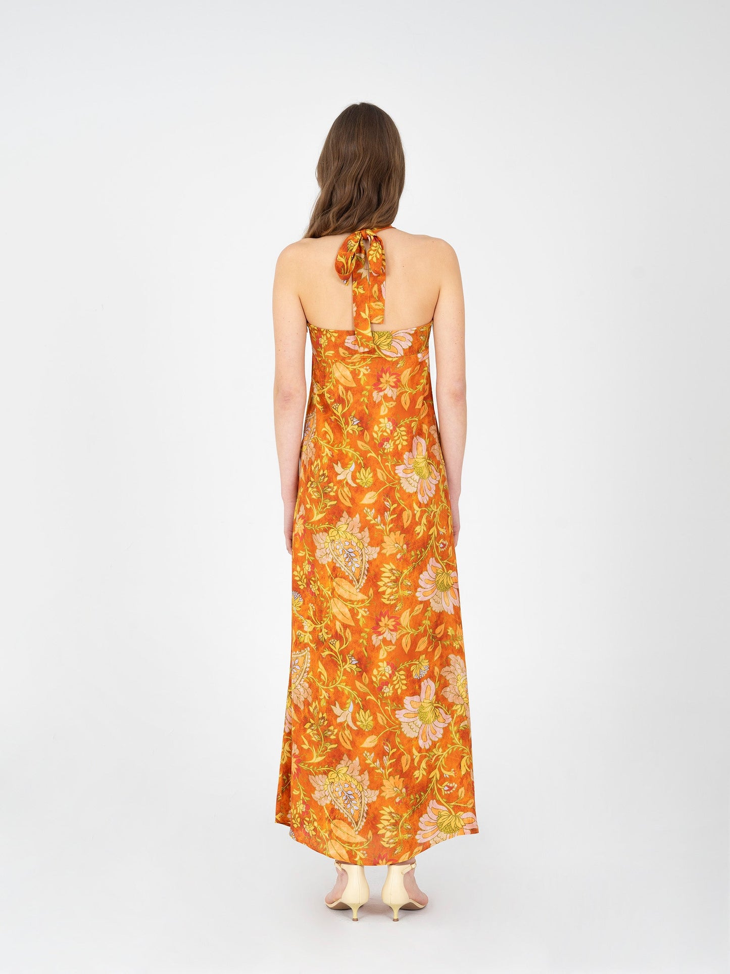 Oracle Orange Floral Print Dress