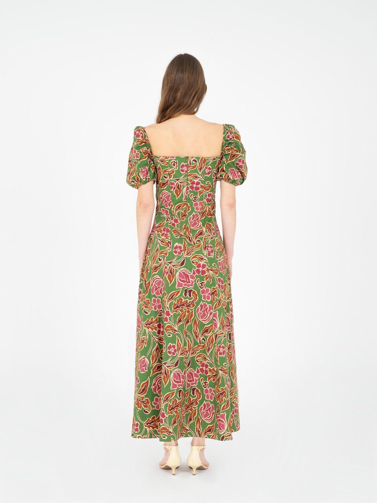 Orion Green Floral Print Dress