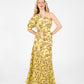 Fate Yellow Floral Print Asymmetric Dress