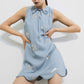 Wave Baby Blue Mini Dress