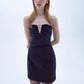 Miora Crepe Mini Dress in Black