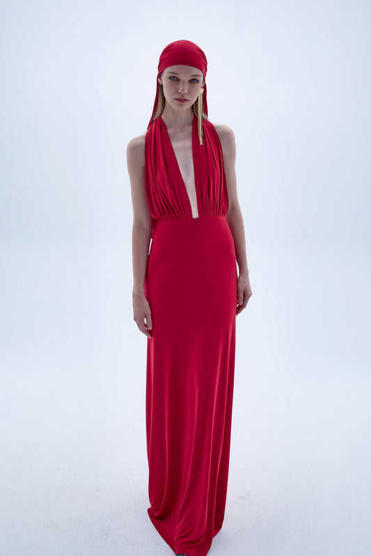 Ines Dress In Fiery Red