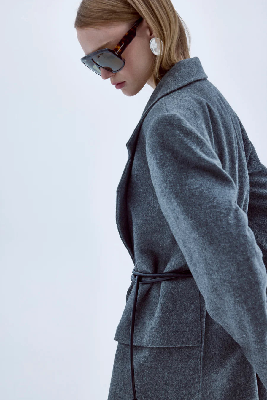 Isha Wool Coat In Dark Grey